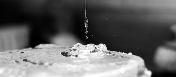 Close-up of water drops on glass