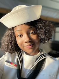 Portrait of navy woman