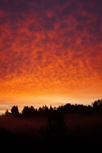 Scenic view of dramatic sky during sunset