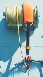 Close-up of rope on boat