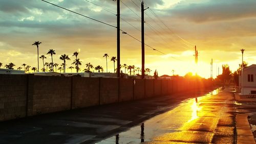 Scenic view of sunset against cloudy sky