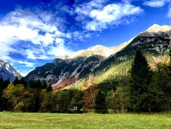 Scenic view of mountains against sky
