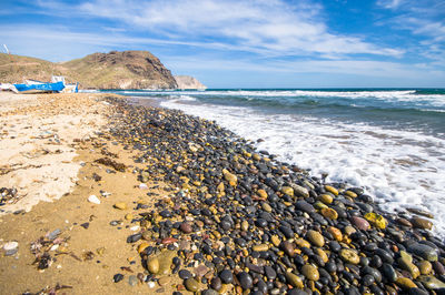 Scenic view of beach against sky