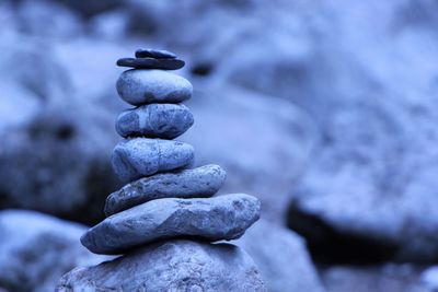 Stack of stones on rock