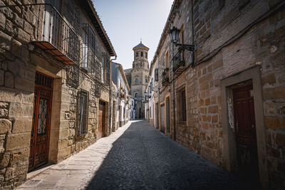 Footpath amidst old building