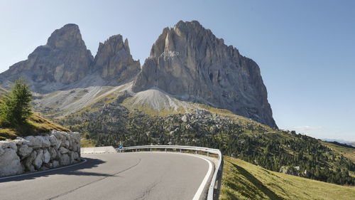 Scenic view of mountains against clear sky