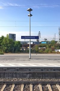 Railroad track against sky