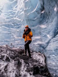 Man skiing on snow