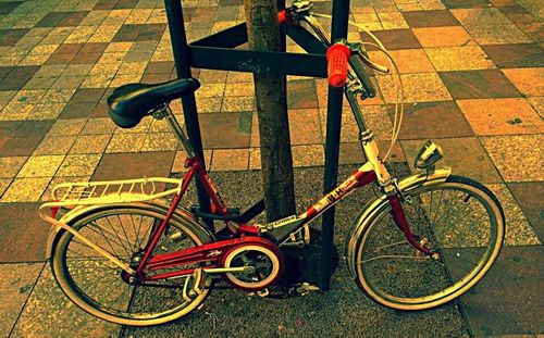 Bicycles parked in parking lot