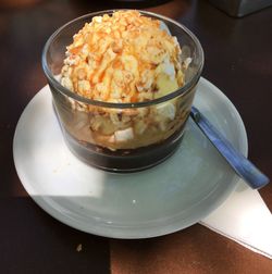 Close-up of ice cream in bowl