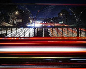 Blurred motion of train at night