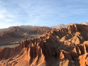 Scenic view of mountain range against sky