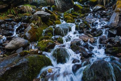 Scenic view of waterfall