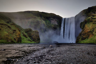 Scenic view of waterfall