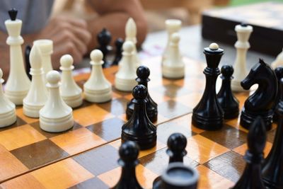 Close-up of chess pieces