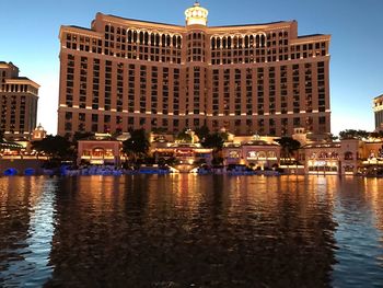 Reflection of buildings in water