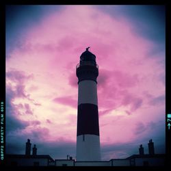 Low angle view of lighthouse against sky