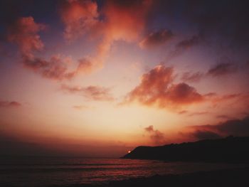 Scenic view of sea at sunset