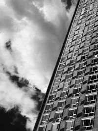 Low angle view of modern building against sky