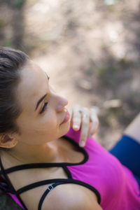 Close-up portrait of woman