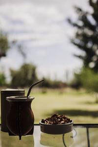 Close-up of drink on table