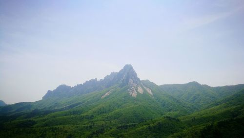 Scenic view of mountains against clear sky