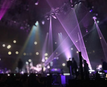 Crowd at music concert at night