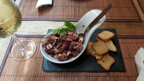 Close-up of served food