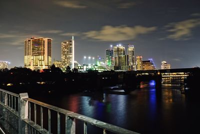 City lit up at night