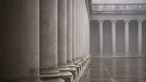 View of colonnade in building