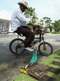 Person riding bicycle