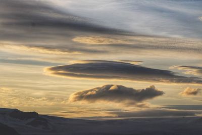 Scenic view of clouds against sky during sunset