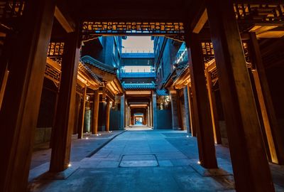 Interior of illuminated building