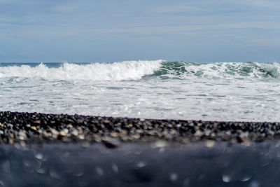 Waves rushing towards shore