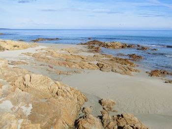 Scenic view of beach against sky