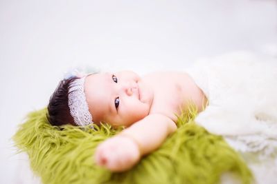 Close-up portrait of a cute baby