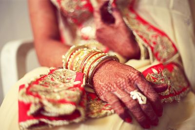 Close-up of woman hand