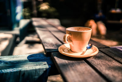 Close-up of coffee on table