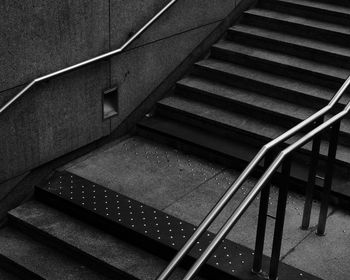 High angle view of empty staircase in building