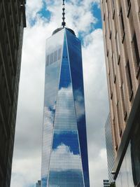 Freedom tower reflections of the clouds