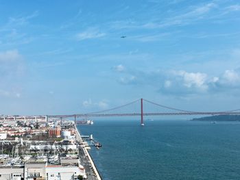 Suspension bridge over sea