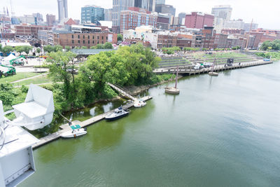 View of river with buildings in background