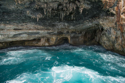 Rock formations in sea