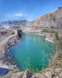 High angle view of lake