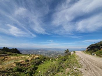 Empty road along landscape