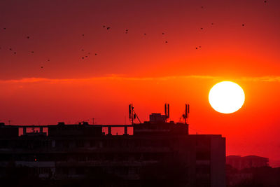 Low angle view of sky at sunset