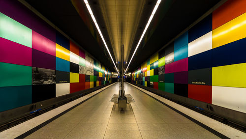 Interior of empty platform at munich u-bahn