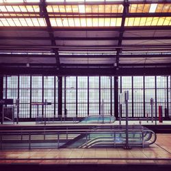 Empty railroad station platforms