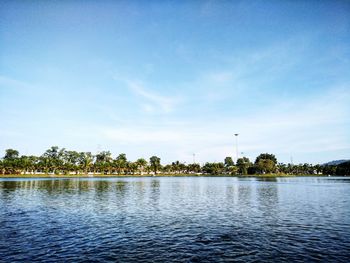 Scenic view of river against sky