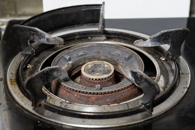 Close-up of stove burner